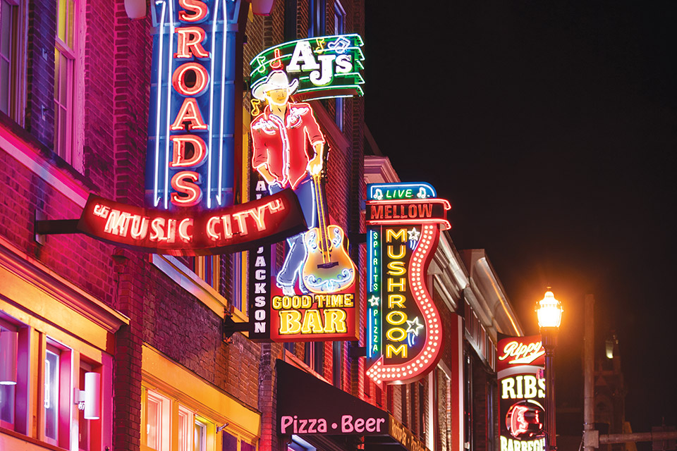 Neon signs lining street along Broadway Nashville, Tennessee (photo by iStock) Neon signs lining street along Broadway Nashville, Tennessee (photo by iStock)