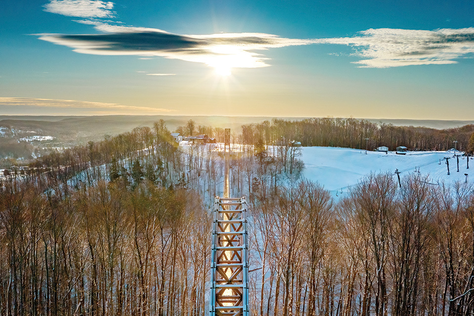 SkyBridge Michigan at Boyne Mountain in Boyne Falls, Michigan (photo courtesy of Boyne Mountain) SkyBridge Michigan at Boyne Mountain in Boyne Falls, Michigan (photo courtesy of Boyne Mountain)