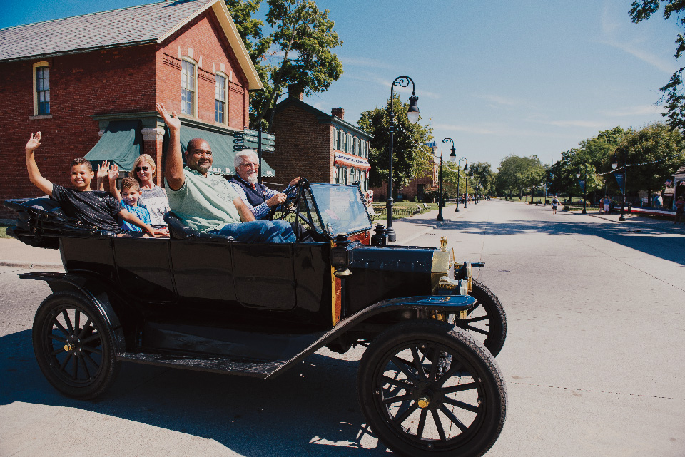 Group riding in vintage Model T at Greenfield Village in Dearborn, Michigan (photo by E.E. Burger) Group riding in vintage Model T at Greenfield Village in Dearborn, Michigan (photo by E.E. Burger)