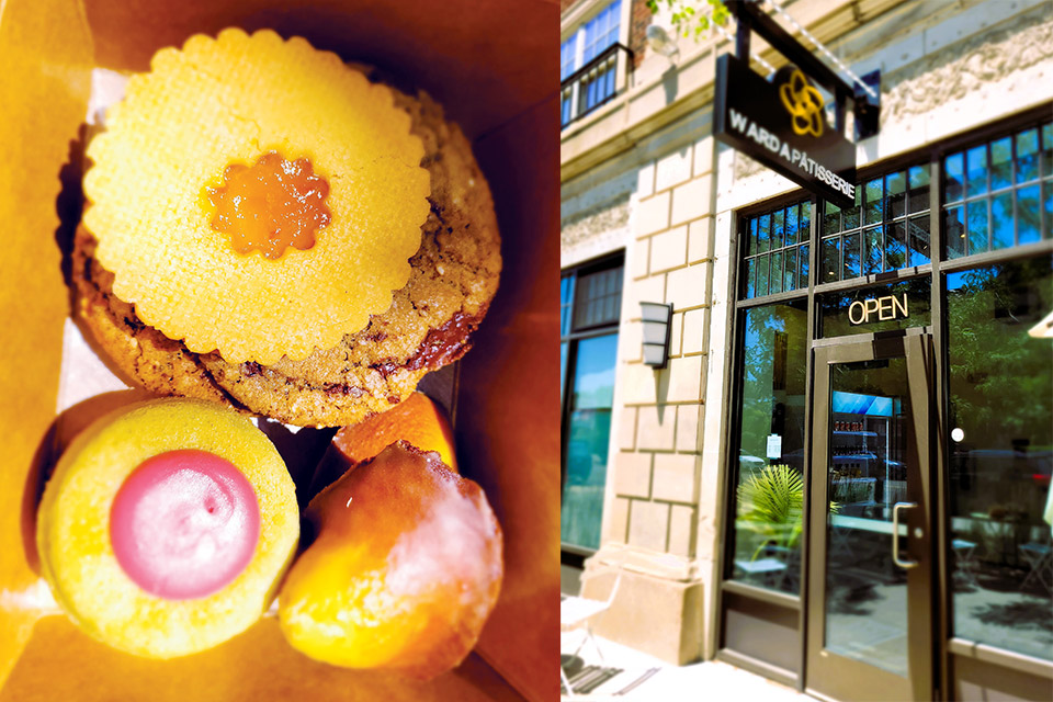 Box of pastries and exterior of Warda Patisserie in Detroit, Michigan (photo courtesy of Warda Patisserie) Box of pastries and exterior of Warda Patisserie in Detroit, Michigan (photo courtesy of Warda Patisserie)