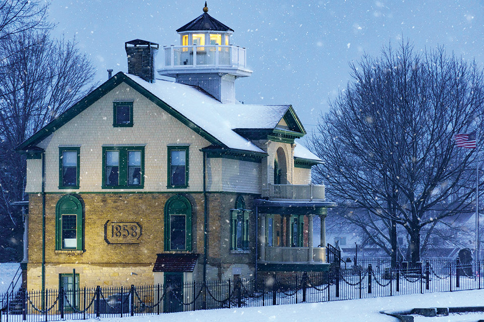 Exterior of Michigan City, Indiana’s Old Lighthouse Museum in the winter (photo by Josh McIntyre) Exterior of Michigan City, Indiana’s Old Lighthouse Museum in the winter (photo by Josh McIntyre)