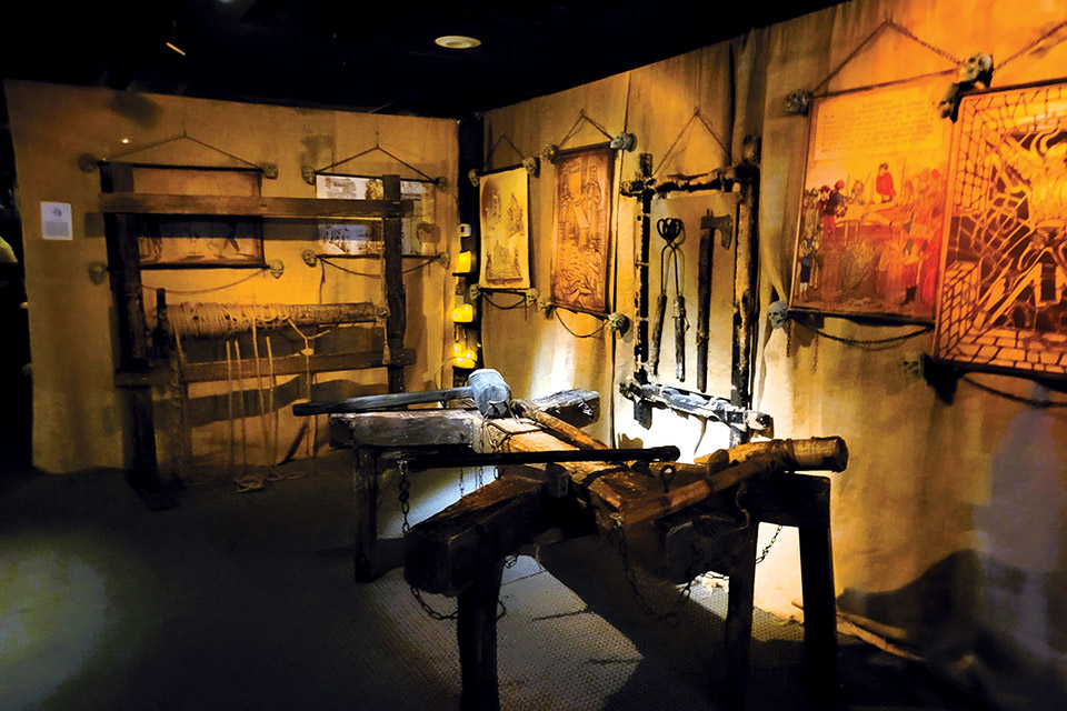 Torture instruments at the Medieval Torture Museum in Chicago, Illinois (photo courtesy of Medieval Torture Museum) Torture instruments at the Medieval Torture Museum in Chicago, Illinois (photo courtesy of Medieval Torture Museum)