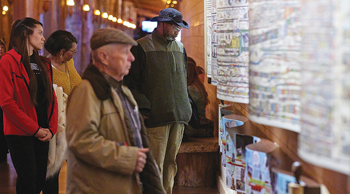 People looking at displays at Christmas Time at the Ark Encounter in Williamstown, Kentucky (photo courtesy of the Ark Encounter)