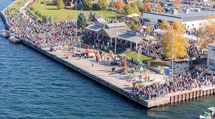 Aerial view of Punkin Chunkin autumn festival in Clayton, New York (photo courtesy of Punkin Chunkin)